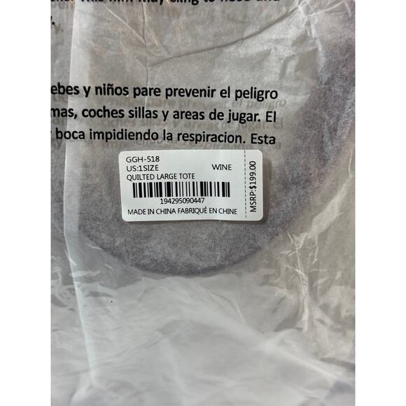 NWT Gilda Paris Large Quilted Travel Tote Bag w/ Luggage Strap, MSRP $199 - Picture 6 of 8